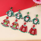 View details for Acrylic Sweater Christmas Earrings Snowflakes Santa Claus Cartoon