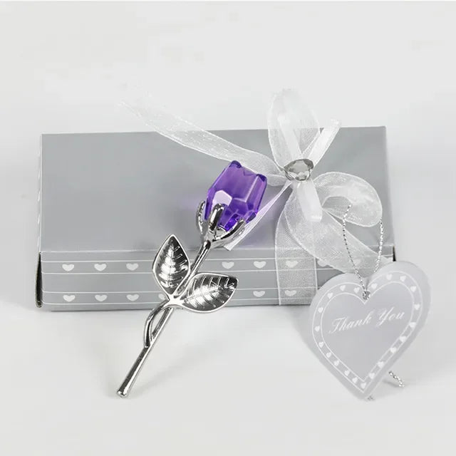 Valentines Day Gift Crystal Glass Rose Artificial Flower Silver Gold Rod Rose Flower for Girlfriend Wedding Gifts for Guest Shop1104358055 Store
