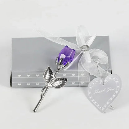 Valentines Day Gift Crystal Glass Rose Artificial Flower Silver Gold Rod Rose Flower for Girlfriend Wedding Gifts for Guest Shop1104358055 Store