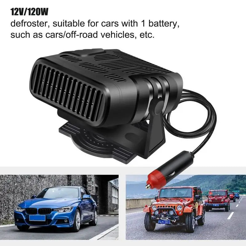 2 In1 Portable Car Heater Heater Demister 360 Degree Rotation Car Windshield Fast Heating Defrost 120W/200W Auto Interior Heater