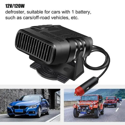 2 In1 Portable Car Heater Heater Demister 360 Degree Rotation Car Windshield Fast Heating Defrost 120W/200W Auto Interior Heater Good Road Store