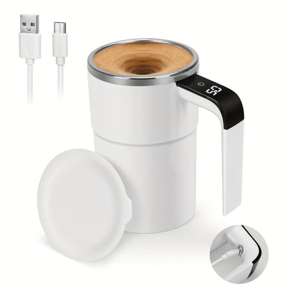Automatic Self Stirring Magnetic Mug with LCD Screen Coffee Milk Juice Mixing Cup USB Rechargeable Smart Thermal Cups