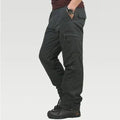 Winter Men Thick Fleece Thermal Multi-pocket Straight Cargo Pants AliExpress