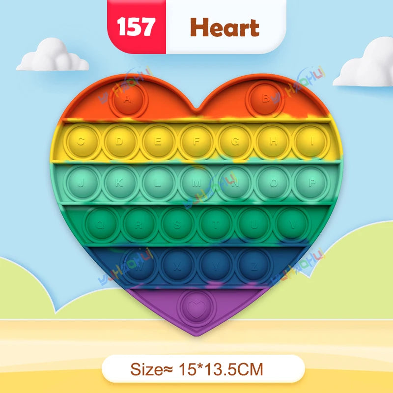 Rainbow Pop Push Bubblle Fidget Anti Stress Relief Toys for Adult Children Special Needs Sensory Toys Interactive Toys for Kids Stone's Store