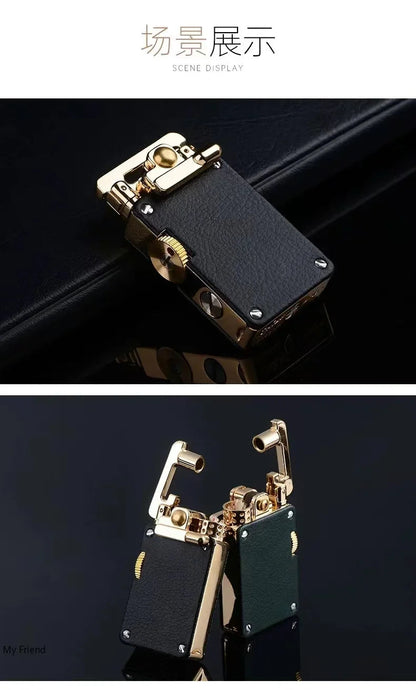 CHIEF New Metal Rocker Kerosene Lighter Creative Rocker Ignition Fashion Leather Lighter High-end Men's Gift Hello My Friend Boutique Store