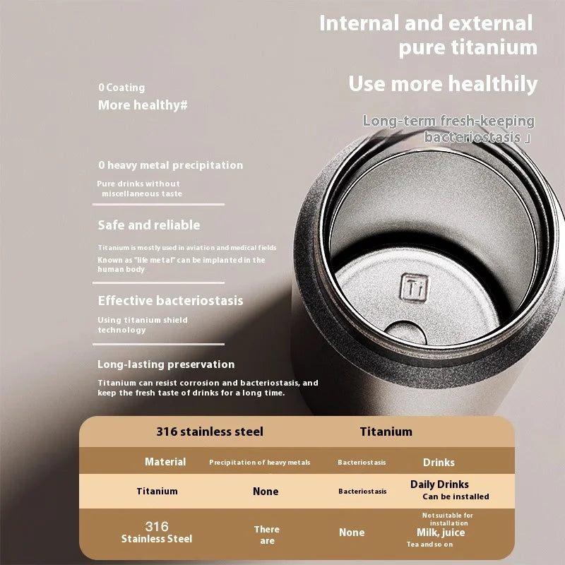 Gianxi Pure Titanium Insulated Cup Men'S And Women'S High-End Water Cup Portable Tea Cup Tea Water Separation Titanium Cup