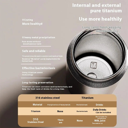 Gianxi Pure Titanium Insulated Cup Men'S And Women'S High-End Water Cup Portable Tea Cup Tea Water Separation Titanium Cup