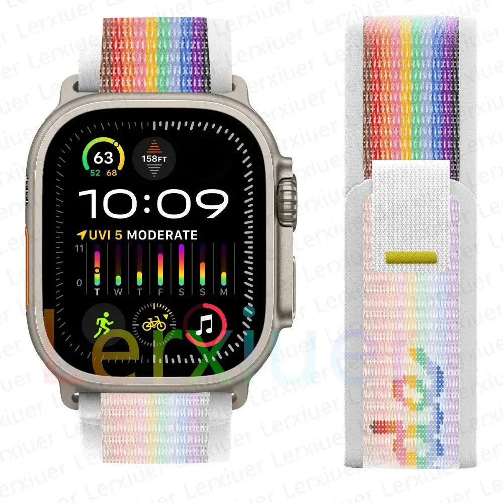 For Apple Watch Series 10 46mm Nylon Loop Magnetic Buckle Watch Band(Smoke Purple) Elegant-Straps Store