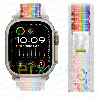 For Apple Watch Series 10 46mm Nylon Loop Magnetic Buckle Watch Band(Smoke Purple) Elegant-Straps Store