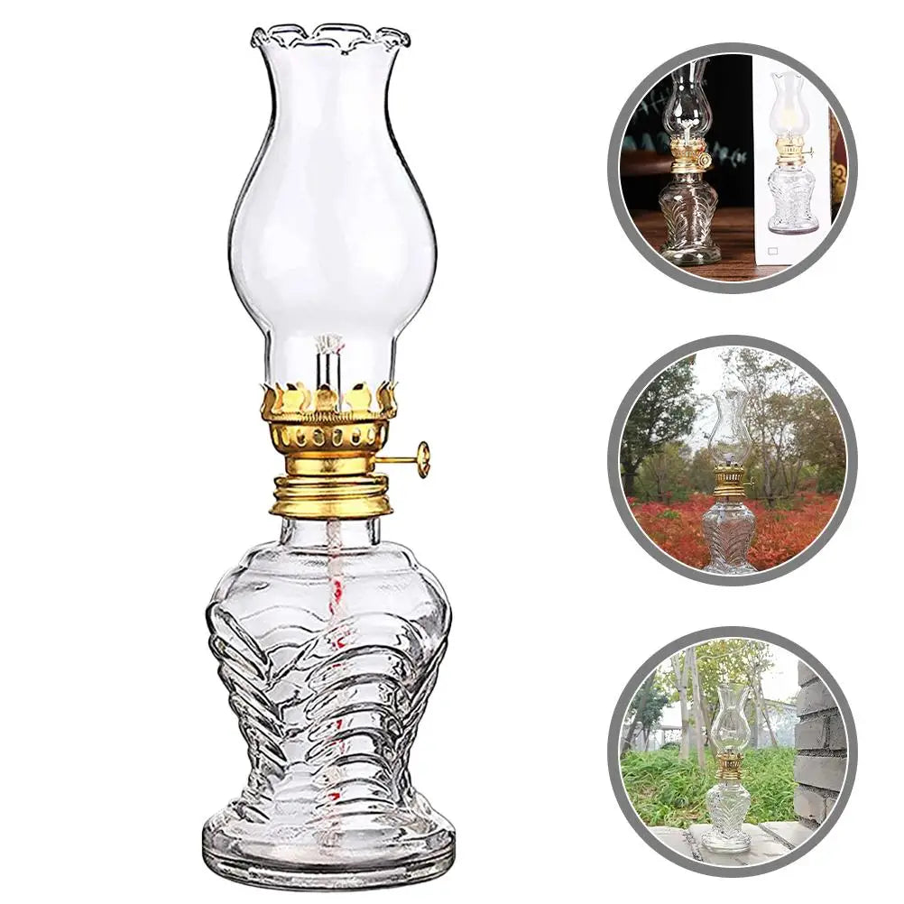Outdoor Kerosene Lamp Light Covers Oil Lanterns Glass Transparent Lampshade Worship for Indoor Use