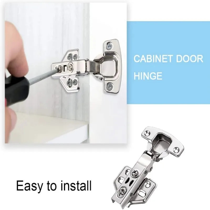 New 4/2/1Pc Stainless Steel Cabinet Door Hinges Hydraulic Damper
