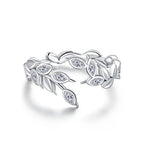 Adjustable Rings Real 925 Sterling Silver Stackable Engagement Zircon Open Size Rings For Women Jewelry big nose Official Store