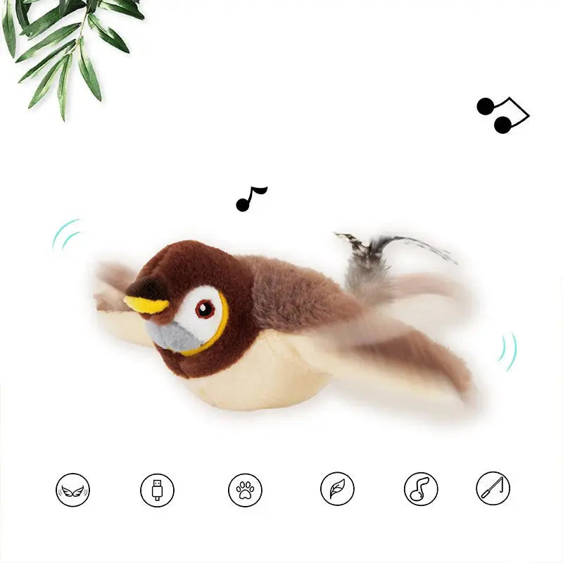 Interactive Cat Toys Rechargeable Flying Bird Cat Toy Chirping AliExpress