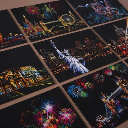 4Pcs Children DIY Night Scene Art Scratch Painting Toys City Building AliExpress