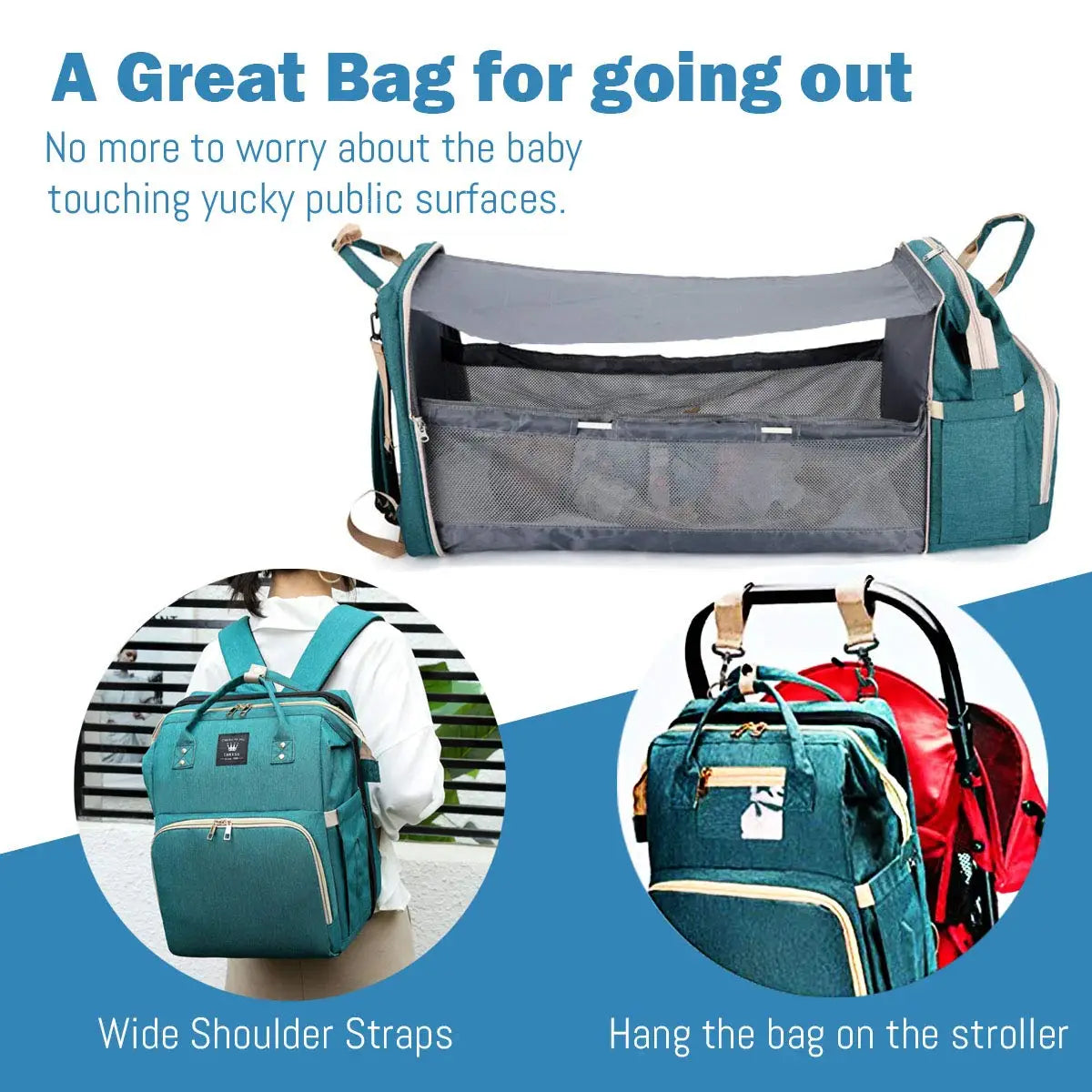 3-in-1 Diaper Bag & Baby Bed YOURSChoice Store