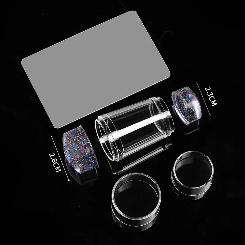 Jelly Silicone Transparent Nail Stamper Set with Scraper Stone's Store