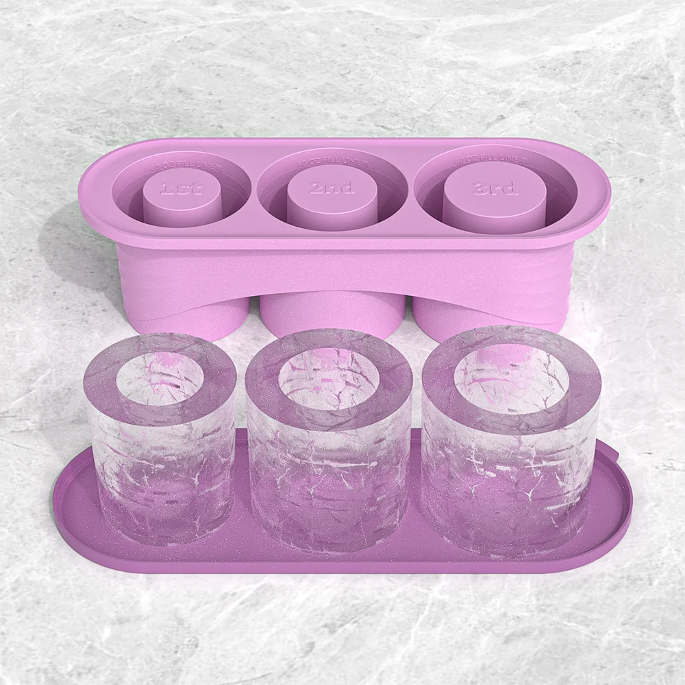Ice Cube Tray for ST Cup Tumbler Cup , Cylinder-Shaped Silicone Ice Mold with Lid , Stanley Cup Accessories