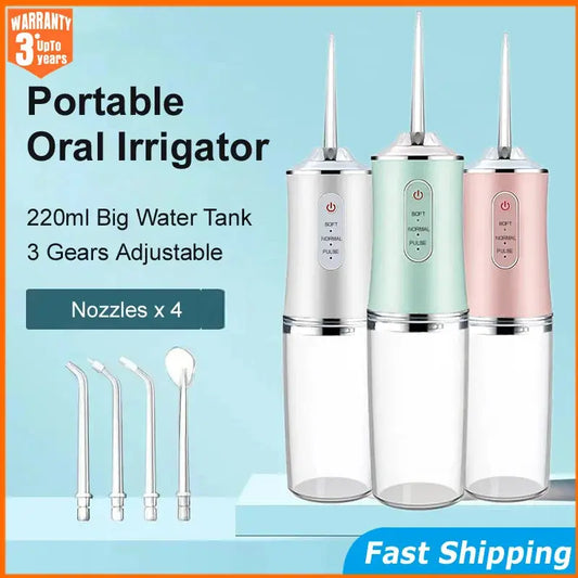 New Oral Irrigator Portable Dental Water Flosser USB Rechargeable AliExpress