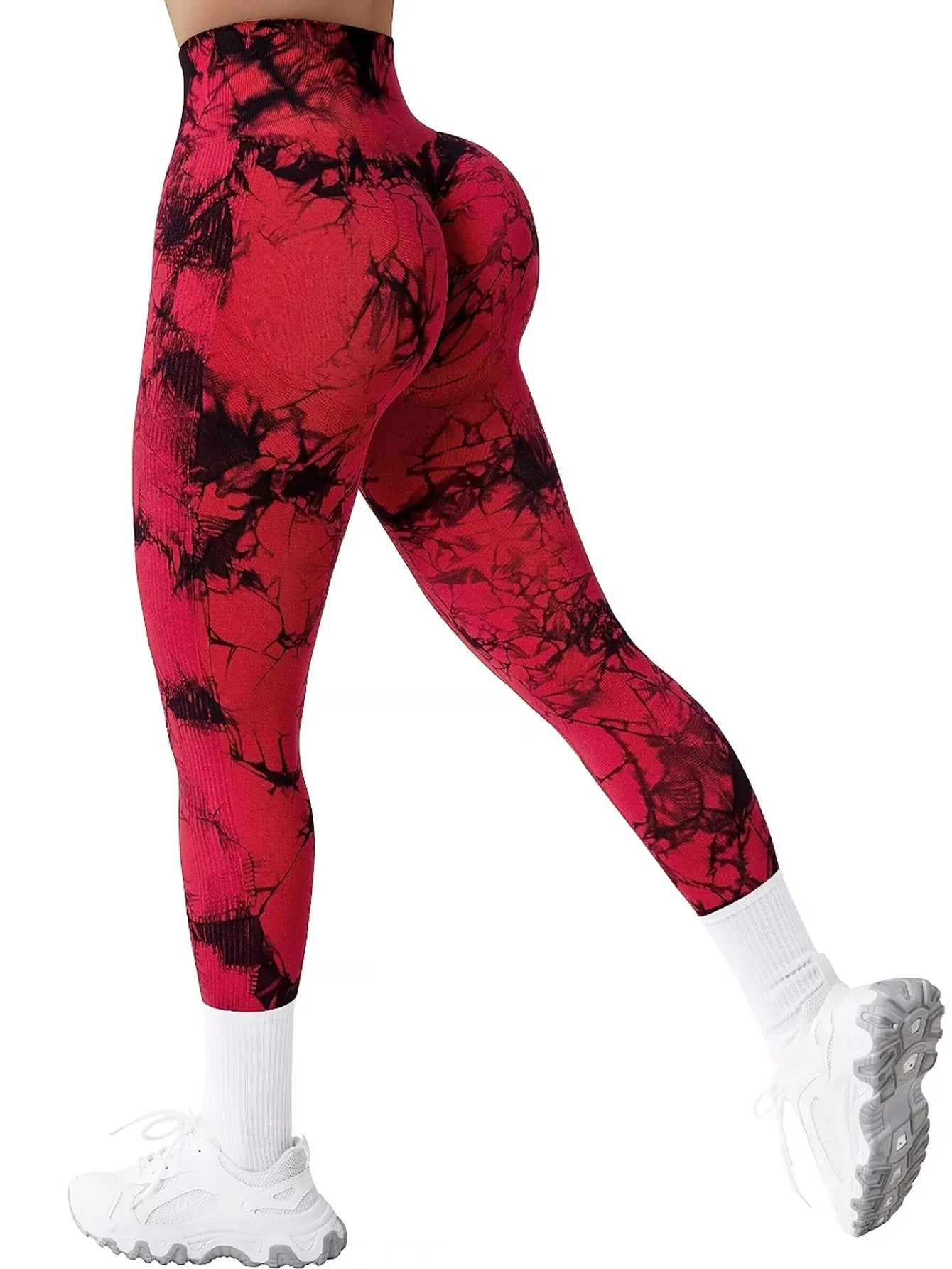 Leggings de gimnasio sin costuras para levantar la cadera, pantalones de yoga tie-dye, mallas de ejercicio para mujer, pantalones de entrenamiento de cintura alta con control de abdomen