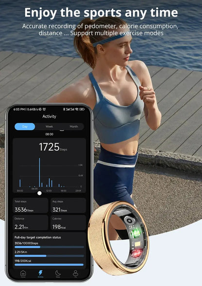 COLMI R10 Smart Ring with Charging Case for Men Women, Health and Sleep Monitor, 5ATM Waterproof, Multi-sport Mode Shop1103572318 Store
