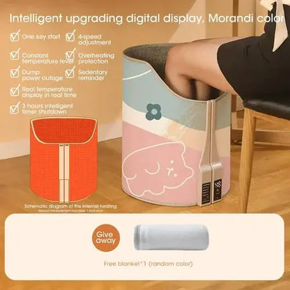 Electric Foot Warmer Under Desk Cylindrical Heating Pad Adjustable