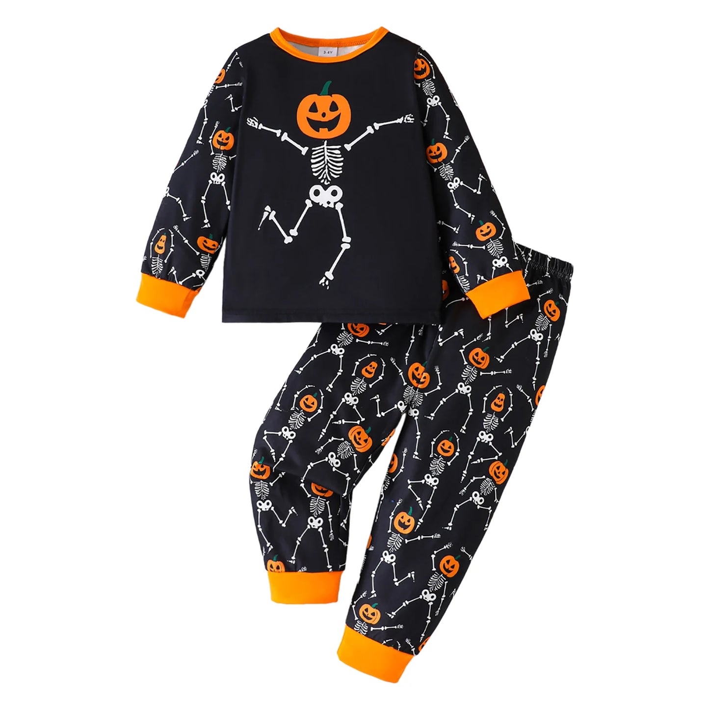 5t Boy Clothes Fall Boy Halloween Home Dress Pajamas Set Pumpkin Print Top Full Printed Pants Two Piece Set Boys 3 Years Clothes