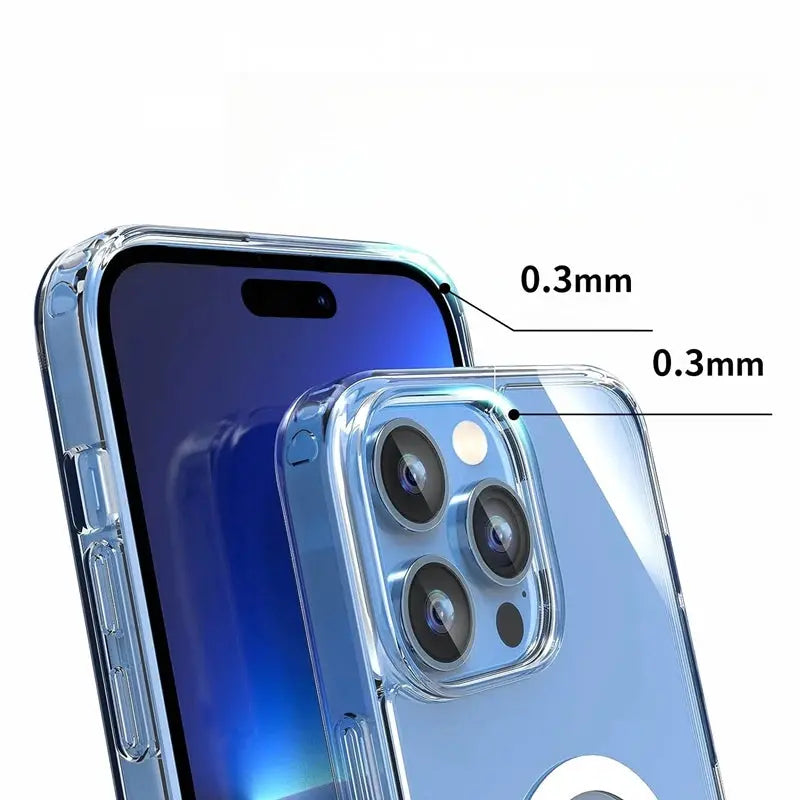 Funda de TPU+PC para iPhone 16 15 Pro Max 14 Plus 13 Transparente Magnética