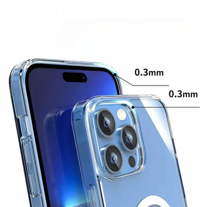 TPU+PC Case for iPhone 16 15 Pro Max 14 Plus 13 Transparent Magnetic