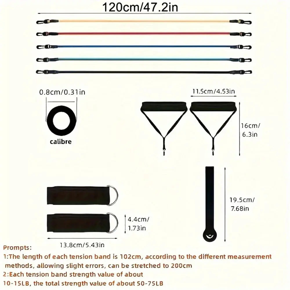 11pcs/Set Pull Rope, Resistance Bands, Portable Fitness Equipment,