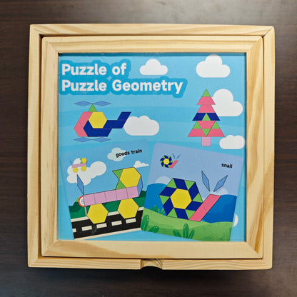BrainShape Tangram Box Wooden Puzzles For Kids 150 Challenge Cards