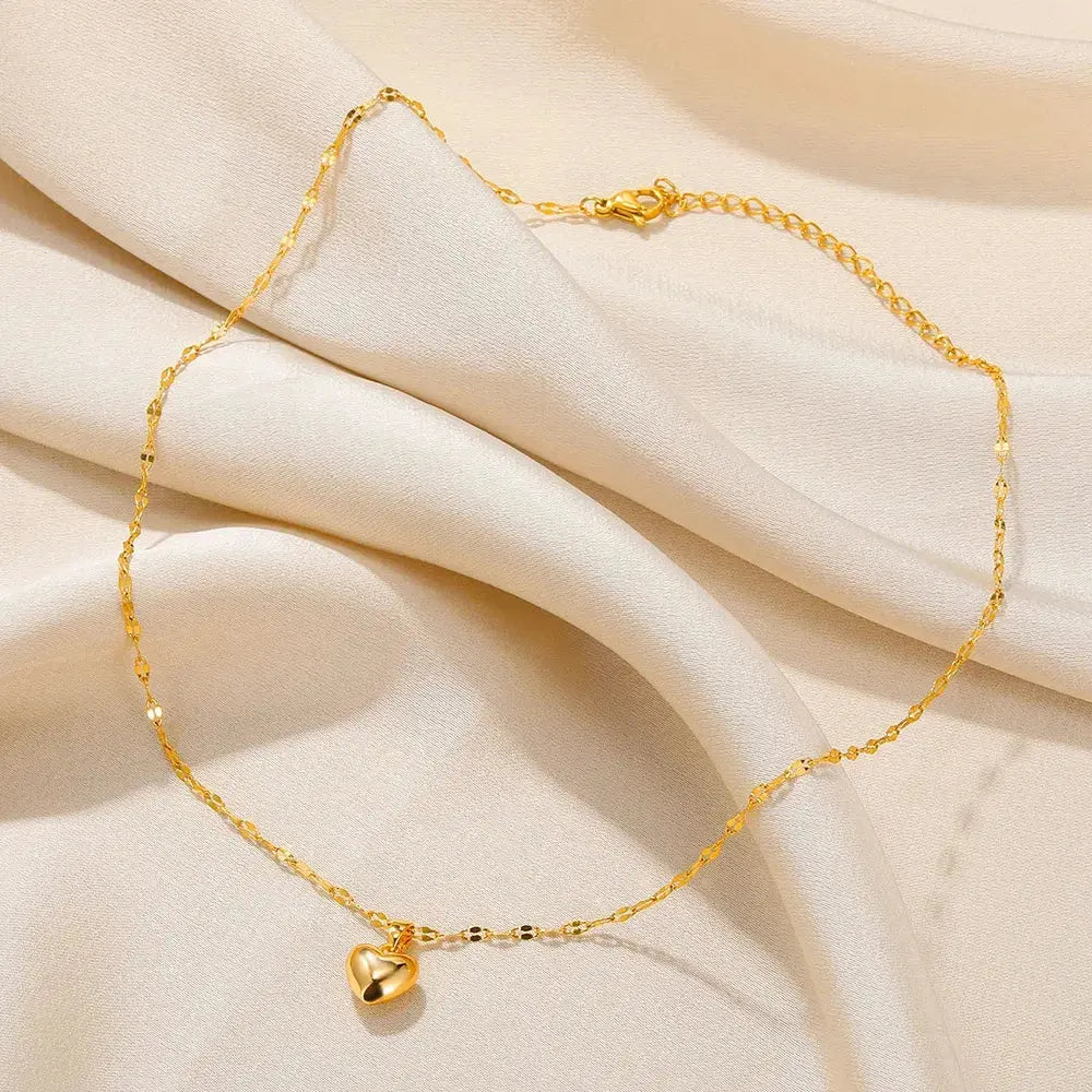 Stainless Steel Love Heart Necklace For Women 2023 New Trendy Lip