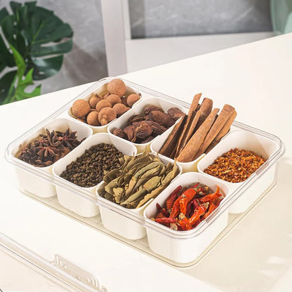 SnackSpin™ 8-Grid Serving Tray 🍿🔄 All Your Snacks, One Tray