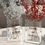 Clear Book Vase Aesthetic Acrylic Vase Unique Flower Vase For Cute Bookshelf Decor Modern Style Vase Room Decor Floral Container