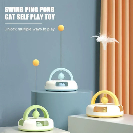 Gravity Table Tennis Cat Toy with Catnip Ball for Self-stimulation Cat Turntable Pet Supplies Cat Toy Toys Cats Items Products Sunnymelody Store