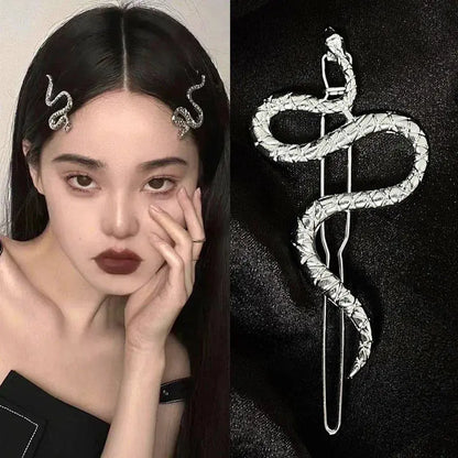2023 New Gothic Punk  Metal Snake Medusa Hairpin Hair Clip for Women