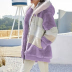Women's Oversized Plush Pocket Jacket - Warm & Stylish Winter Essential 2023