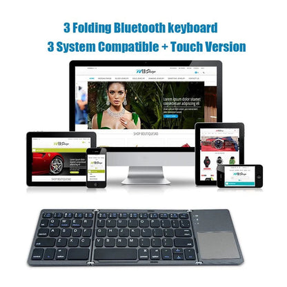 Wireless Folding Bluetooth Keyboard Ton-Top Store