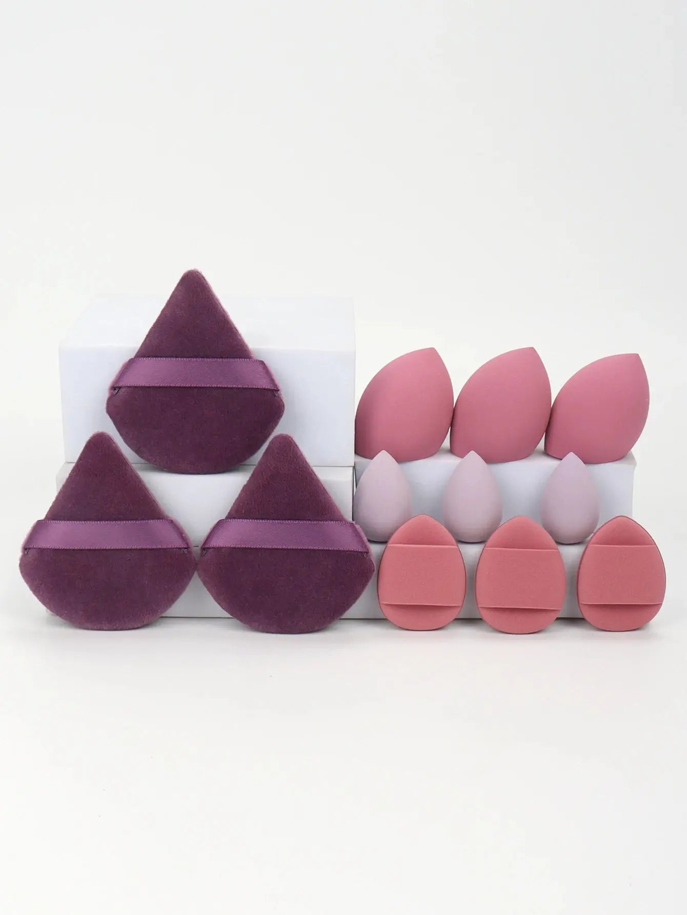 12-Piece All-Purpose Makeup Sponge Set, Made of 3 Loose Powder Puffs, 3 Mini Air Cushion Puffs, 3 Beauty Eggs and 3 Mini Beauty Shop Cherry Darling Store