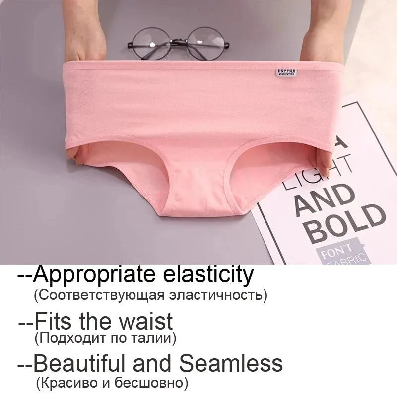 Women's Cotton Panties – Plus Size Breathable & Soft Sexy Briefs Cute Solid Color Lingerie Stone's Store