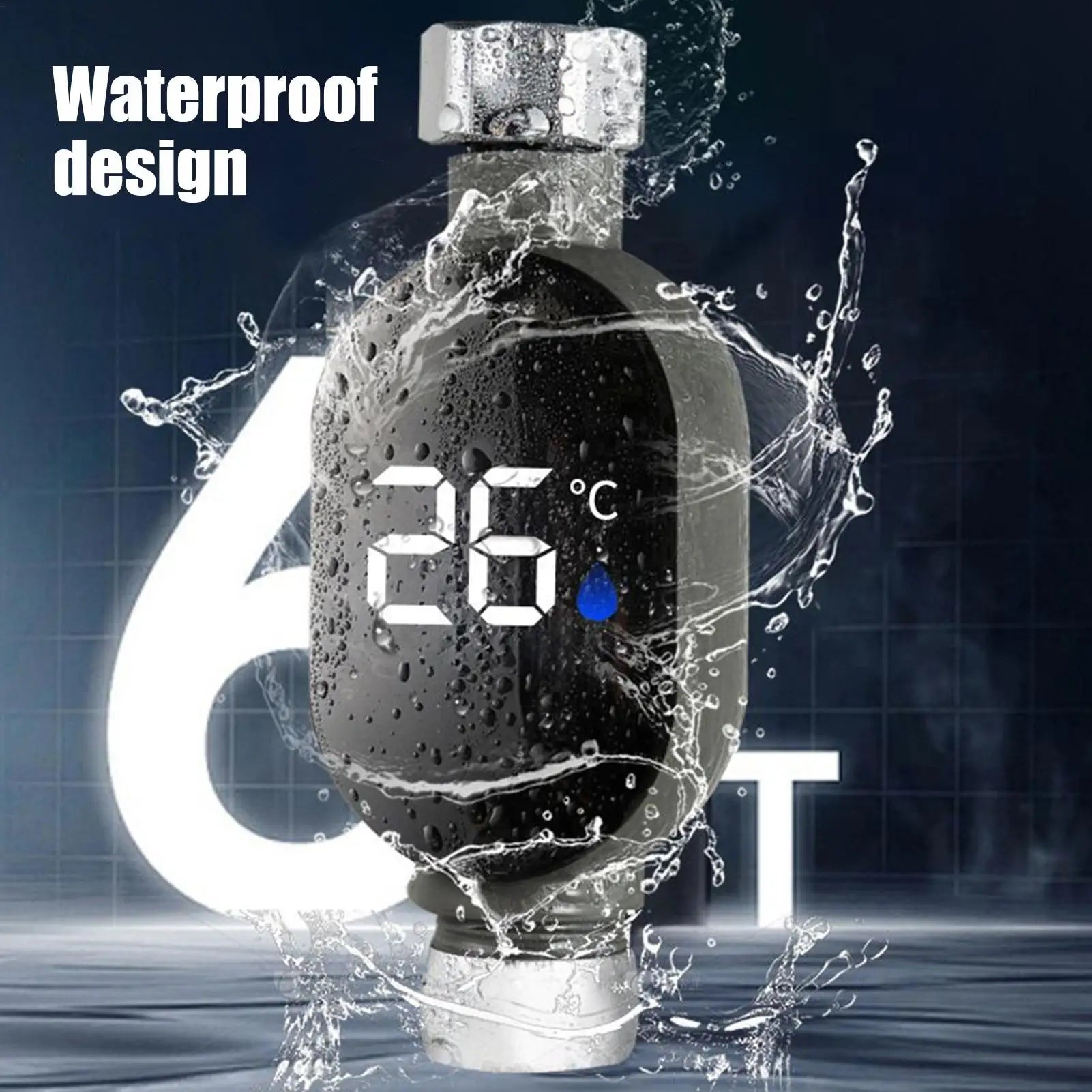 Shower Temperature Gauge Led Digital Display Instant-Read Water Thermometer Smart Water Temperature Monitor For Baby Bath