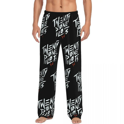 Custom T-Twentys One P-Pilots Rock Logo Hot Pajama Pants Men's Lounge Sleep Stretch Sleepwear Bottoms with Pockets