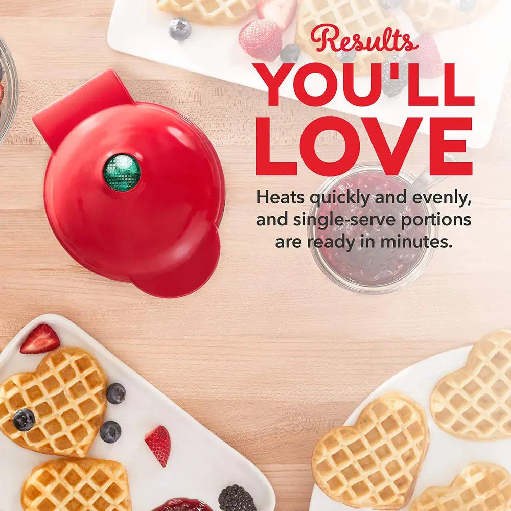 Multi Functional Mini Heart-shaped Waffle Maker, Double-sided Heated Breakfast Toaster, Portable Baking Machine Stone's Store