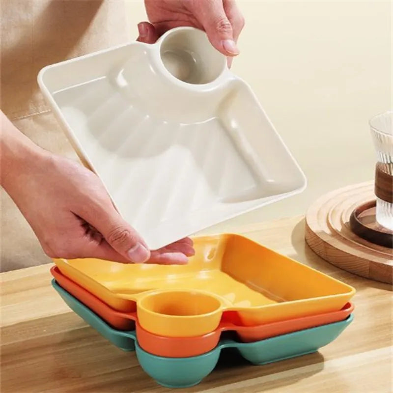 DipGuard™ Sauce Separated Plate 🍽️✨ No Mix, No Mess