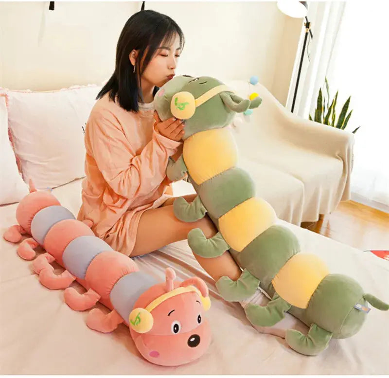 [Novedad] 40~90cm colorido de peluche de oruga de dibujos animados, muñeco suave y cómodo