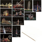 4Pcs Children DIY Night Scene Art Scratch Painting Toys City Building AliExpress