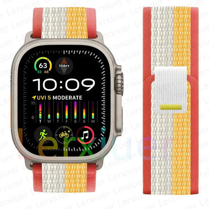 For Apple Watch Series 10 46mm Nylon Loop Magnetic Buckle Watch Band(Smoke Purple) Elegant-Straps Store