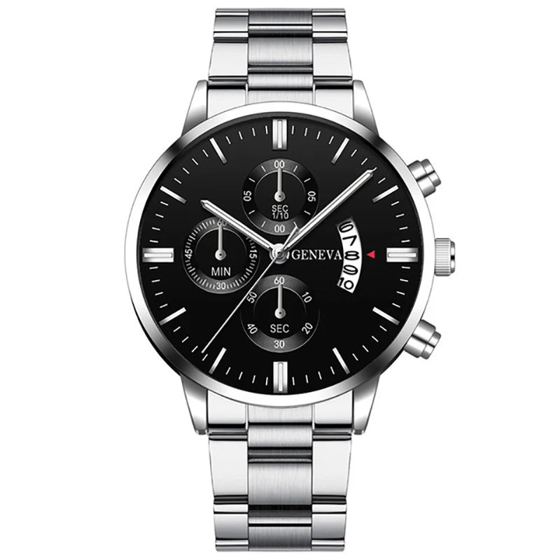 Fashion Men Stainless Steel Watch Luxury Calendar Quartz Men Watches Store