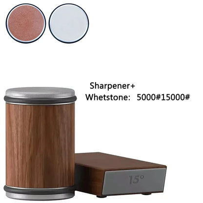 Pouring Rolling Knife Sharpener sapele Magnetic Holder Whetstone Sharpening Stone Kit 15 and 20 Degrees Angle Roller Accessory