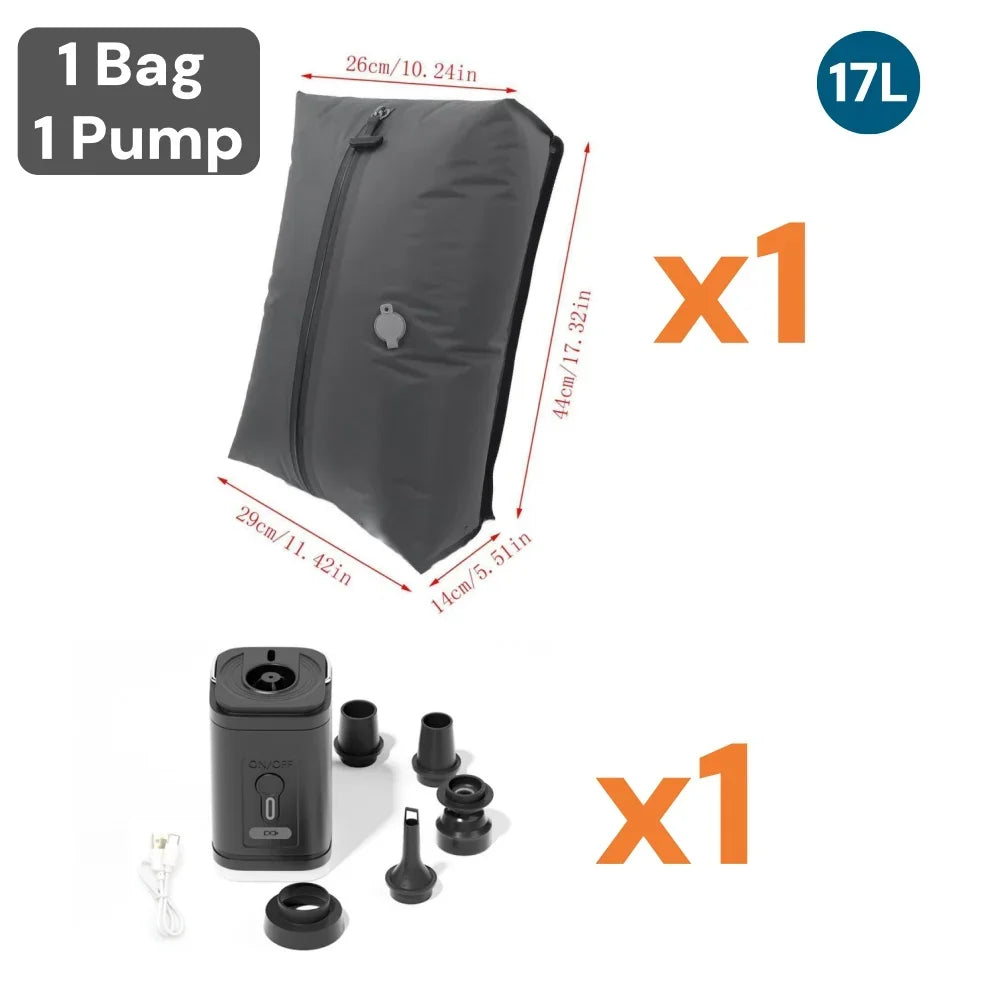 Bolsas de almacenamiento al vacío para viajes, equipaje, organizador de ropa, bolsas de embalaje, accesorios prácticos, cubos de compresión