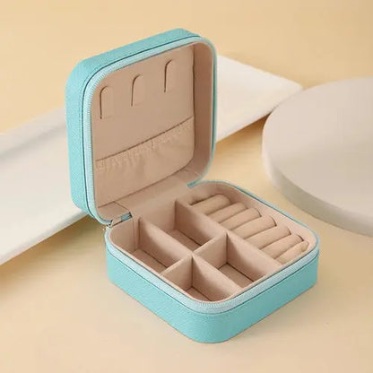View details for Portable Jewelry Storage Box Travel Organizer Jewelry Case Leather
